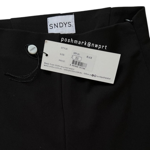 NEW 💯 SNDYS Viola Black High Rise Crepe Pants Flare XS - Picture 3 of 14